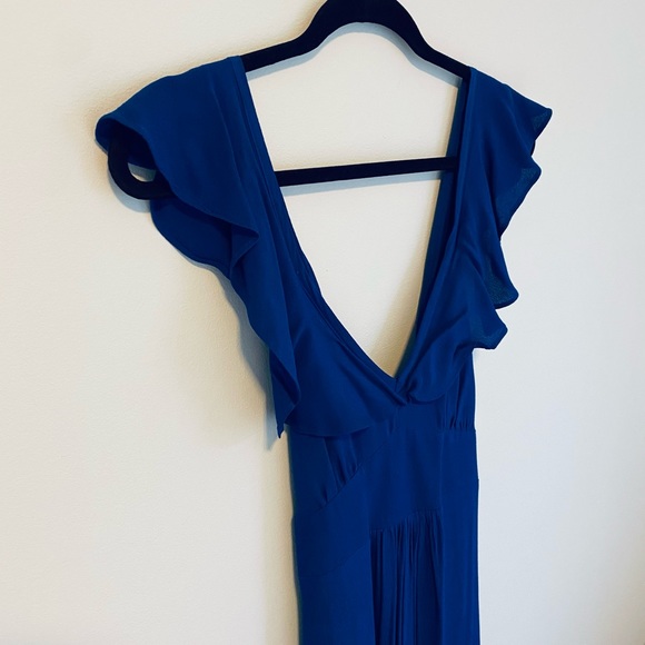 Anthropologie Maxi Ruffle Dress by Larke Belle in deep blue - Picture 6 of 7